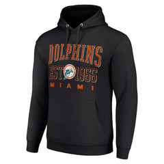 Miami Dolphins Starter Unisex Throwback Logo Pullover Hoodie - Black on sale