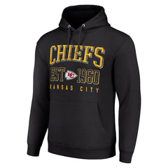 Kansas City Chiefs Starter Unisex Throwback Logo Pullover Hoodie - Black cheap