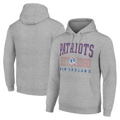 New England Patriots Starter Unisex Throwback Logo Pullover Hoodie - Heather Gray on sale