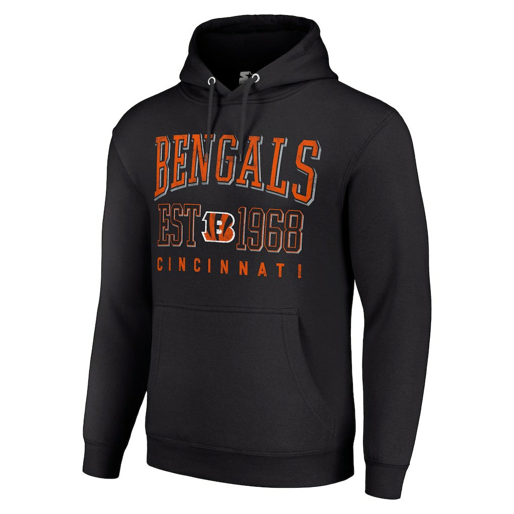 Cincinnati Bengals Starter Unisex Throwback Logo Pullover Hoodie - Black cheap