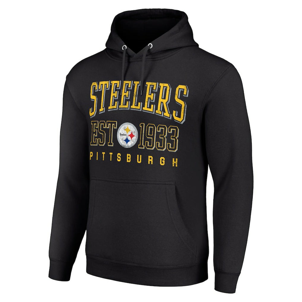 Pittsburgh Steelers Starter Unisex Throwback Logo Pullover Hoodie - Black cheap