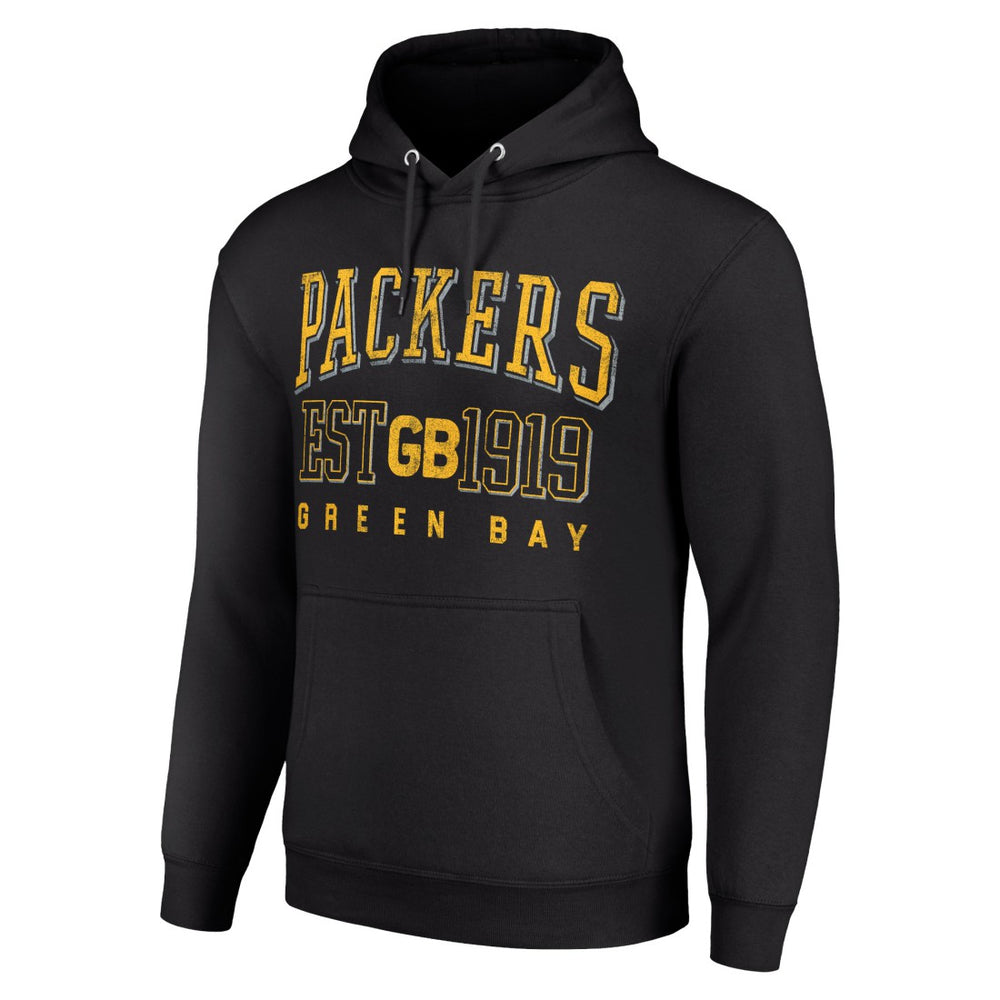 Green Bay Packers Starter Unisex Throwback Logo Pullover Hoodie - Black on sale
