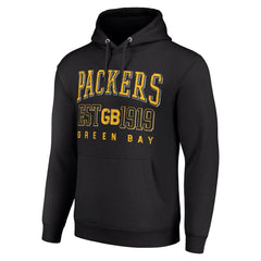 Green Bay Packers Starter Unisex Throwback Logo Pullover Hoodie - Black on sale