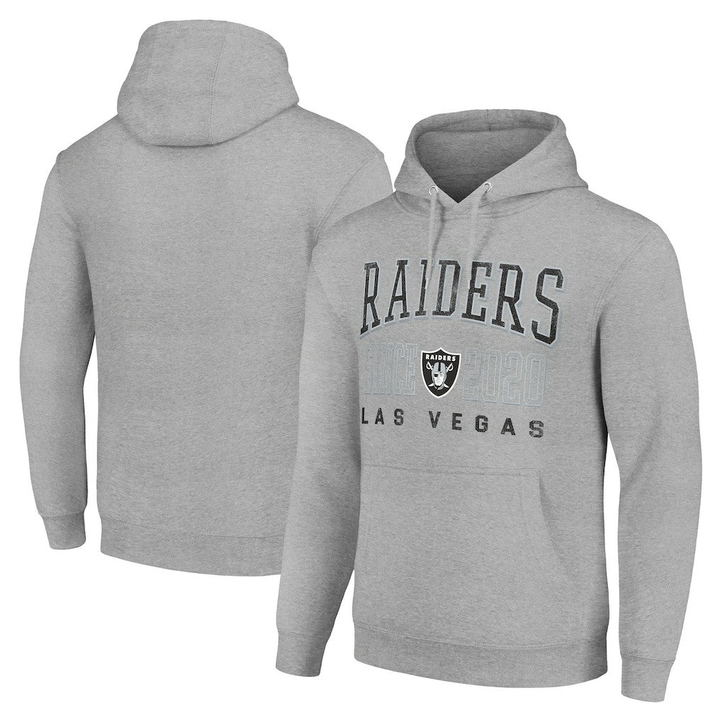 Las Vegas Raiders Starter Unisex Throwback Logo Pullover Hoodie - Heather Gray sale