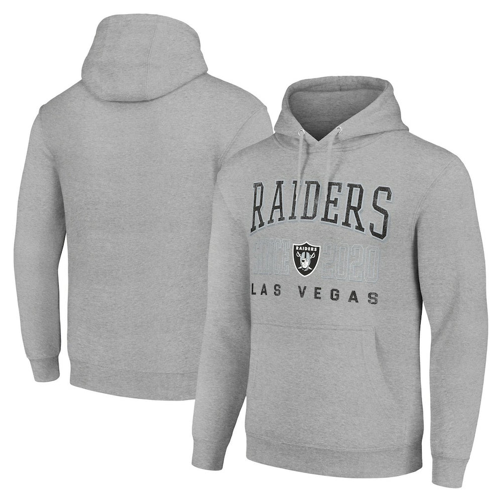 Las Vegas Raiders Starter Unisex Throwback Logo Pullover Hoodie - Heather Gray sale