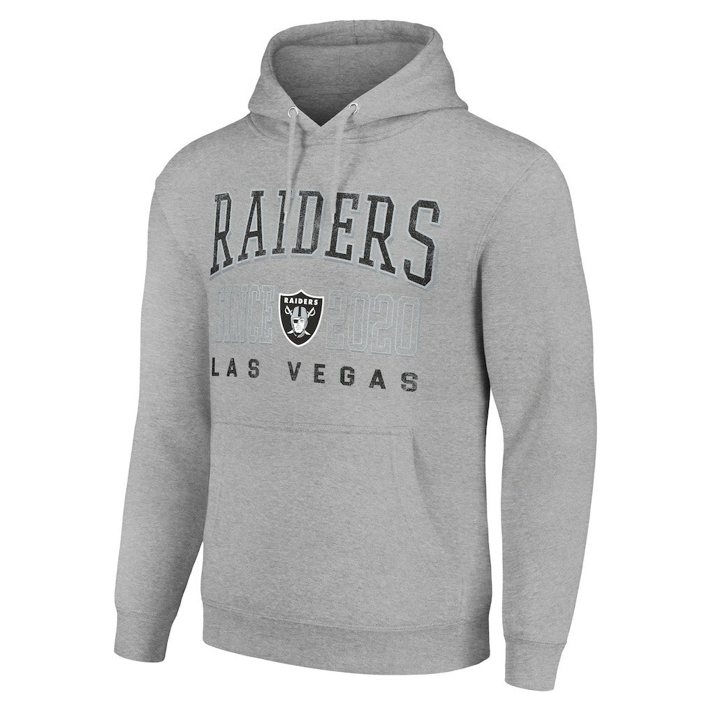 Las Vegas Raiders Starter Unisex Throwback Logo Pullover Hoodie - Heather Gray sale