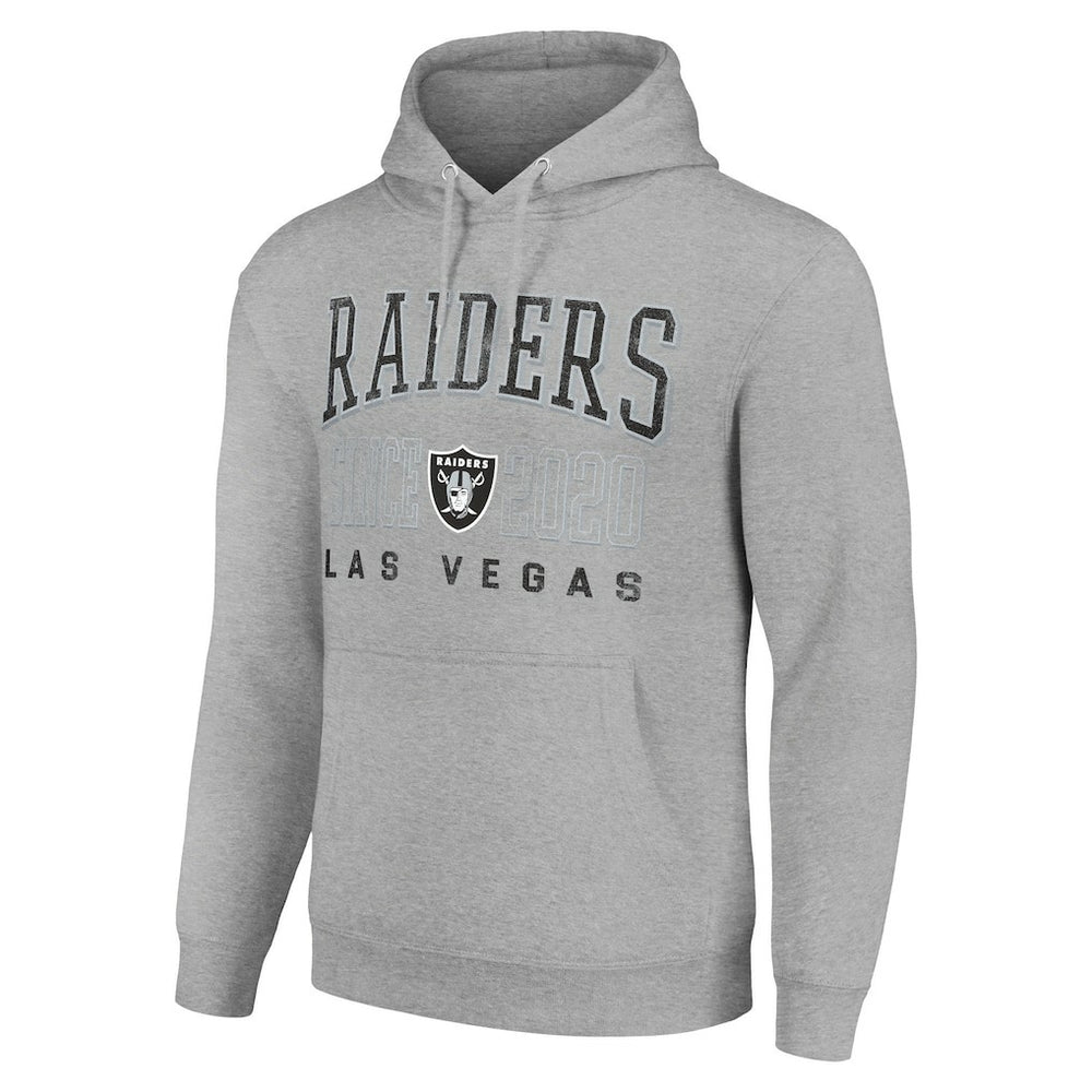 Las Vegas Raiders Starter Unisex Throwback Logo Pullover Hoodie - Heather Gray sale