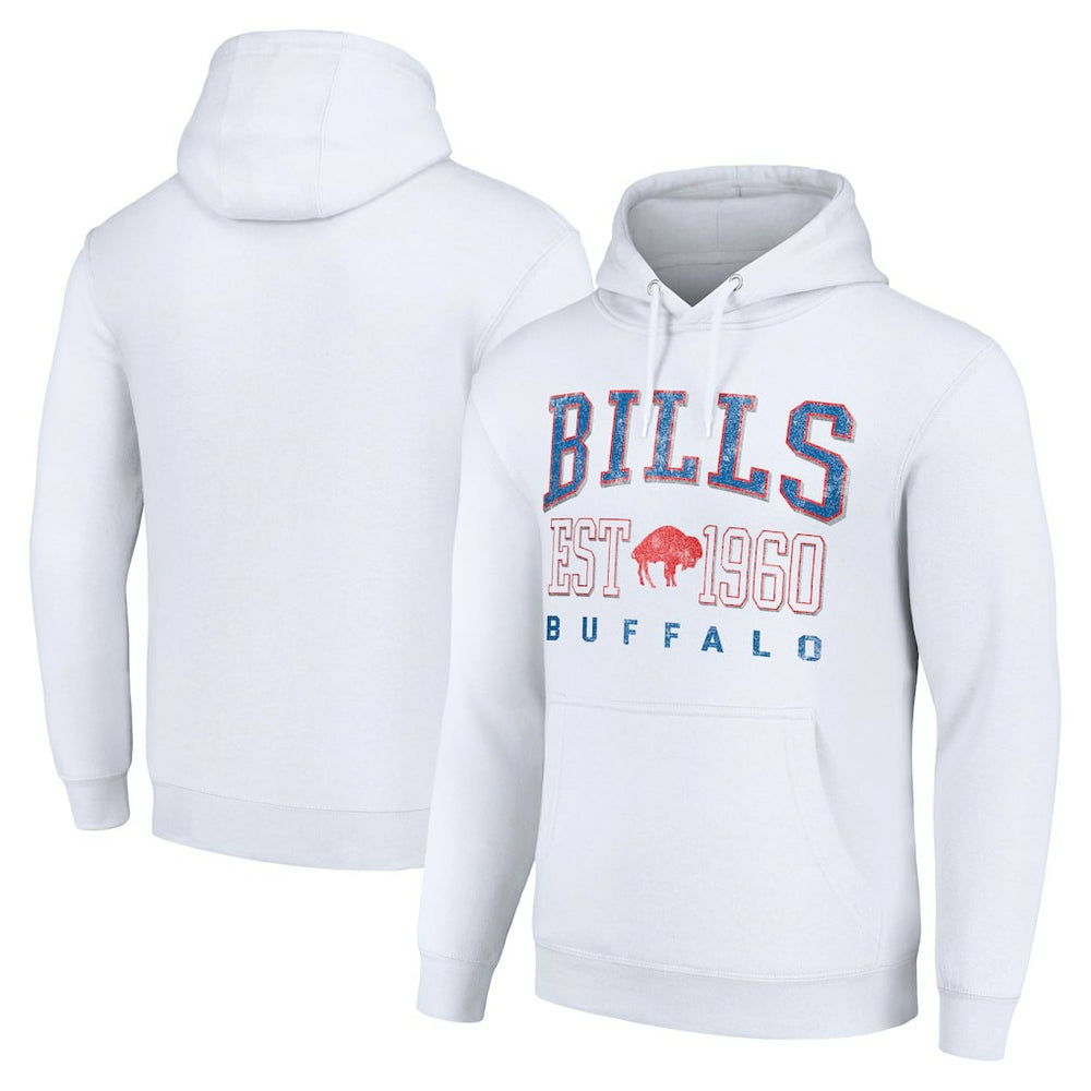 Buffalo Bills Starter Unisex Throwback Logo Pullover Hoodie - White discount