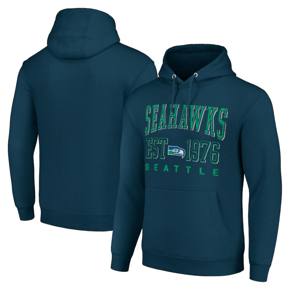 Seattle Seahawks Starter Unisex Throwback Logo Pullover Hoodie - College Navy outlet