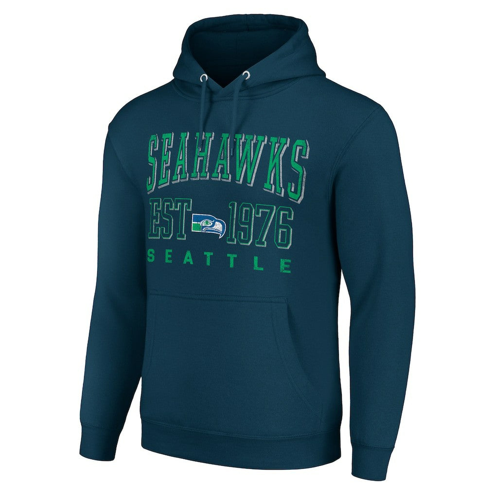 Seattle Seahawks Starter Unisex Throwback Logo Pullover Hoodie - College Navy outlet