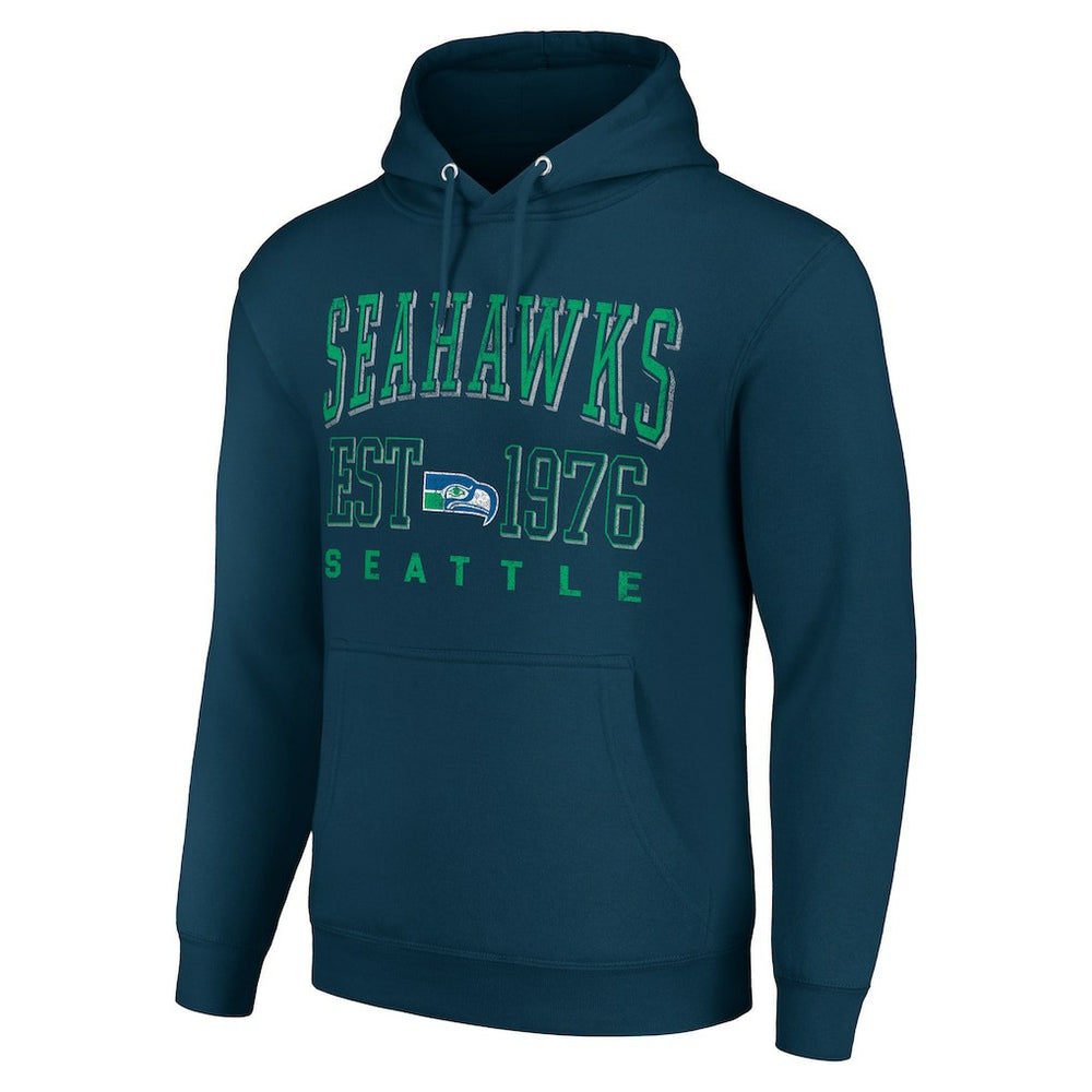 Seattle Seahawks Starter Unisex Throwback Logo Pullover Hoodie - College Navy outlet