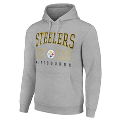Pittsburgh Steelers Starter Unisex Throwback Logo Pullover Hoodie - Heather Gray cheap