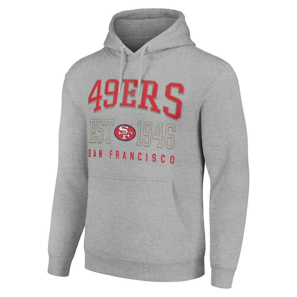 San Francisco 49ers Starter Unisex Throwback Logo Pullover Hoodie - Heather Gray for sale