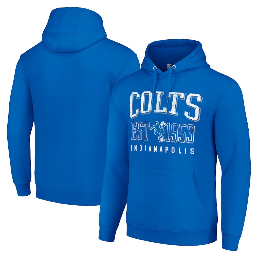 Indianapolis Colts Starter Unisex Throwback Logo Pullover Hoodie - Royal online