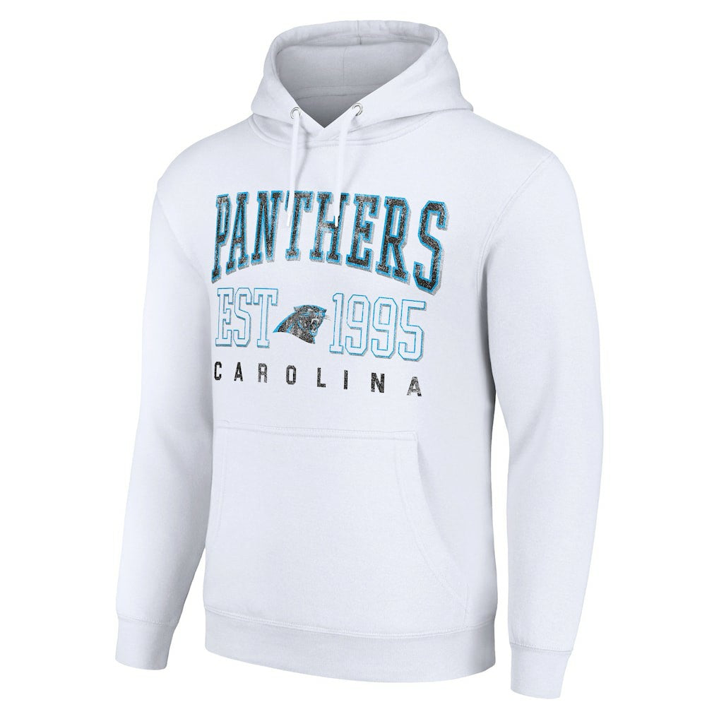 Carolina Panthers Starter Unisex Throwback Logo Pullover Hoodie - White on sale