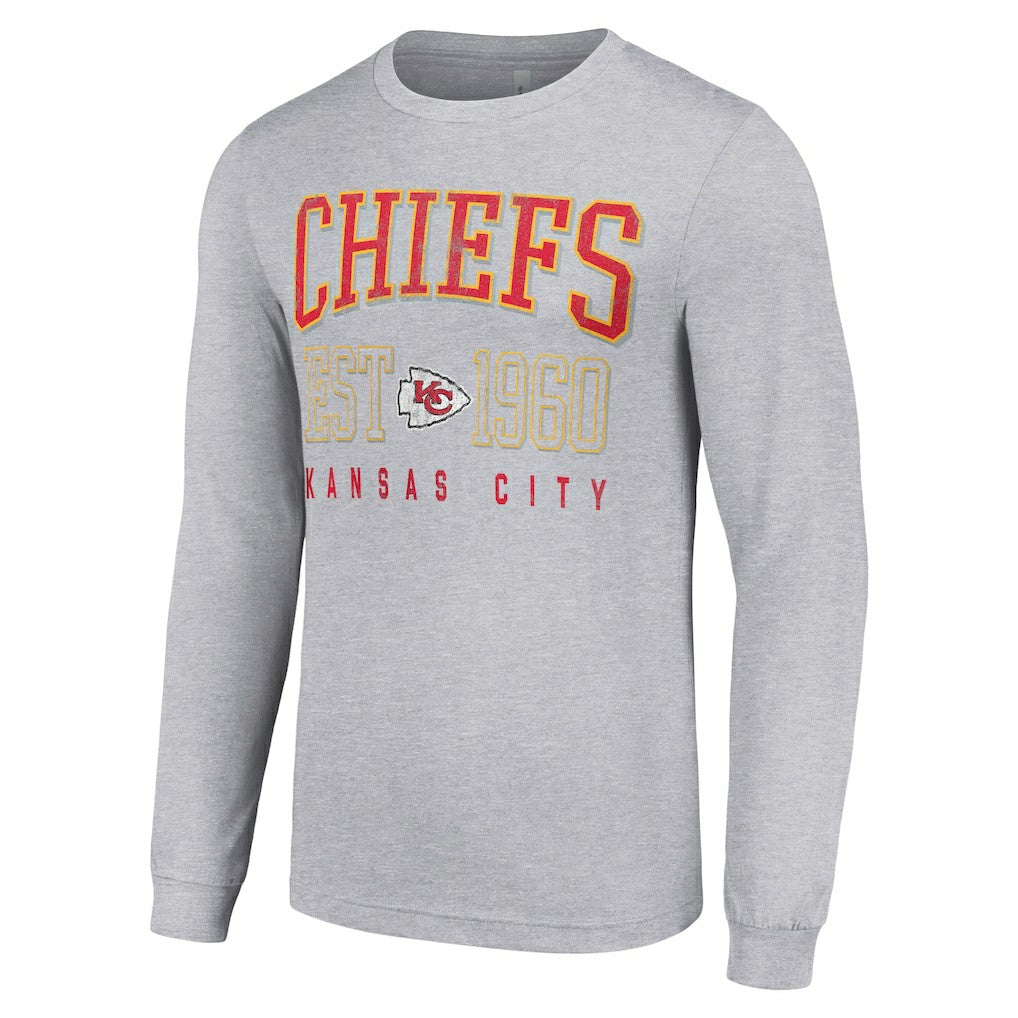 Kansas City Chiefs Starter Throwback Logo Long Sleeve T-Shirt - Heather Gray outlet