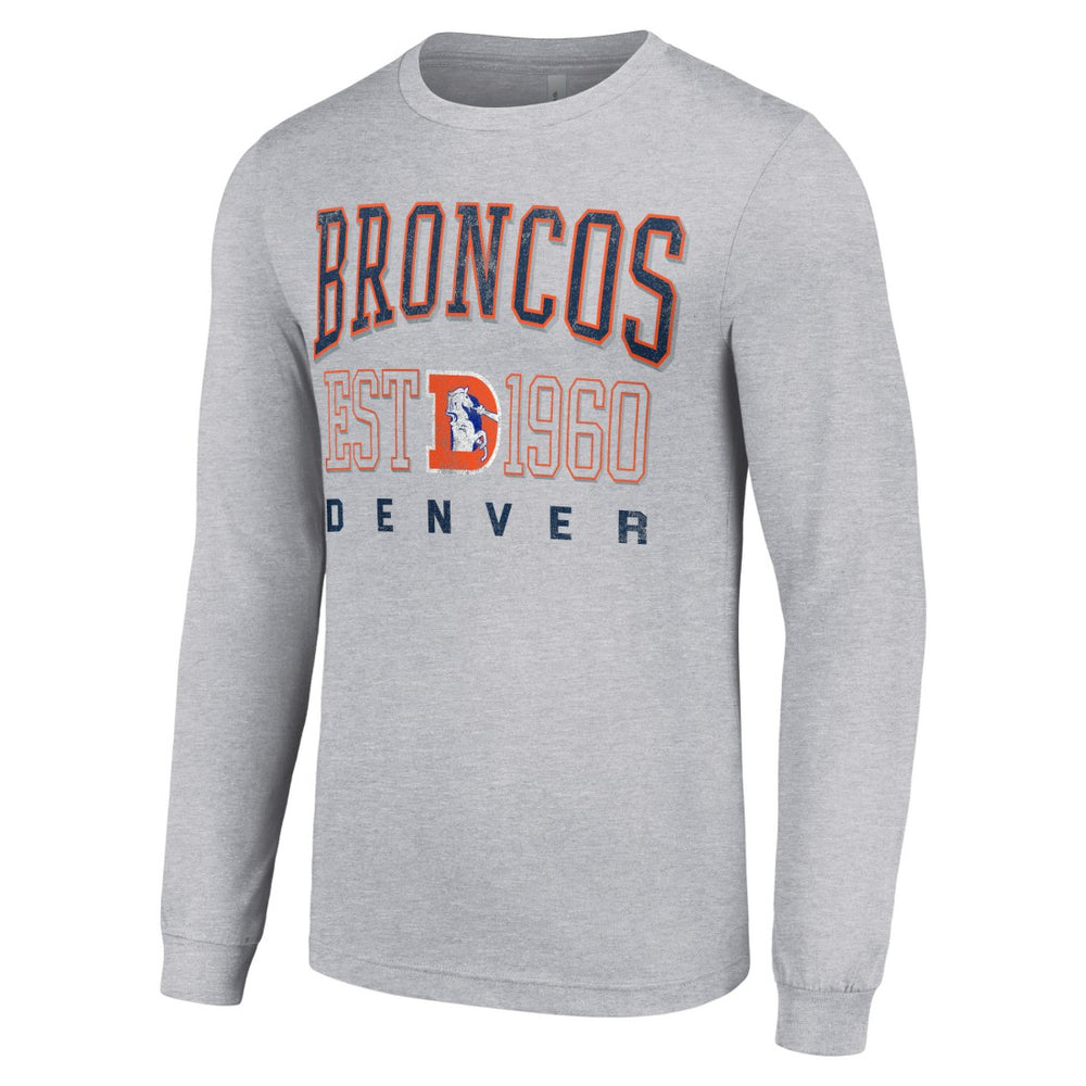 Denver Broncos Starter Throwback Logo Long Sleeve T-Shirt - Heather Gray sale