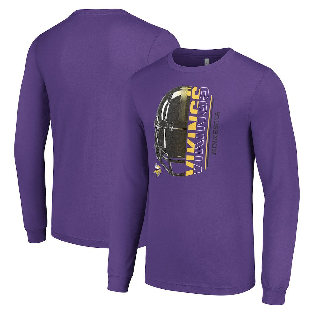 Minnesota Vikings Starter Half Helmet Logo Long Sleeve T-Shirt - Purple online