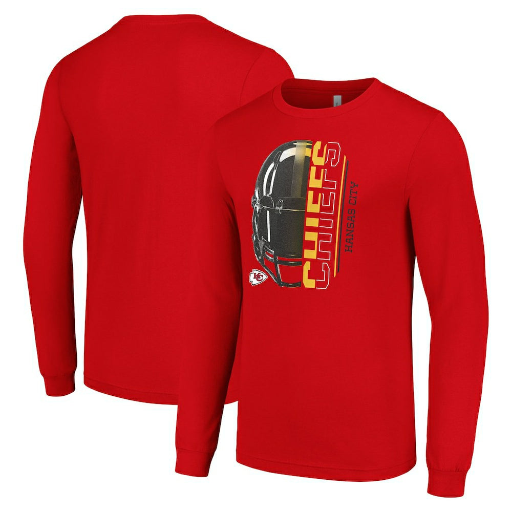 Kansas City Chiefs Starter Half Helmet Logo Long Sleeve T-Shirt - Red online