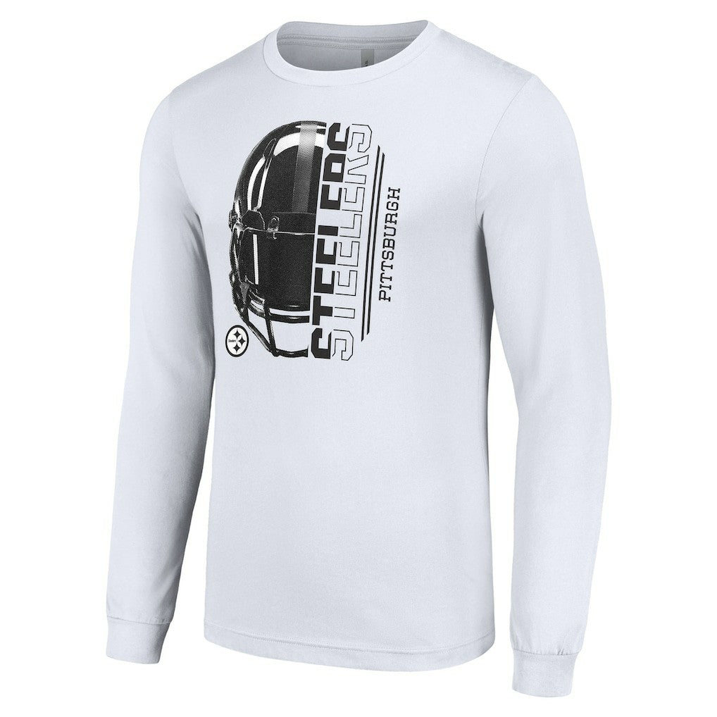 Pittsburgh Steelers Starter Half Helmet Logo Long Sleeve T-Shirt - White online