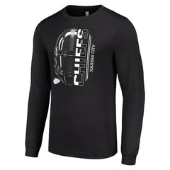 Kansas City Chiefs Starter Half Helmet Logo Long Sleeve T-Shirt - Black for sale
