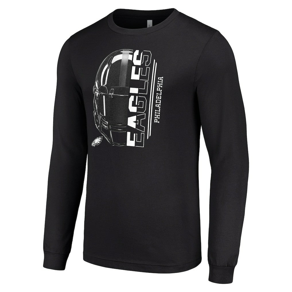 Philadelphia Eagles Starter Half Helmet Logo Long Sleeve T-Shirt - Black for sale