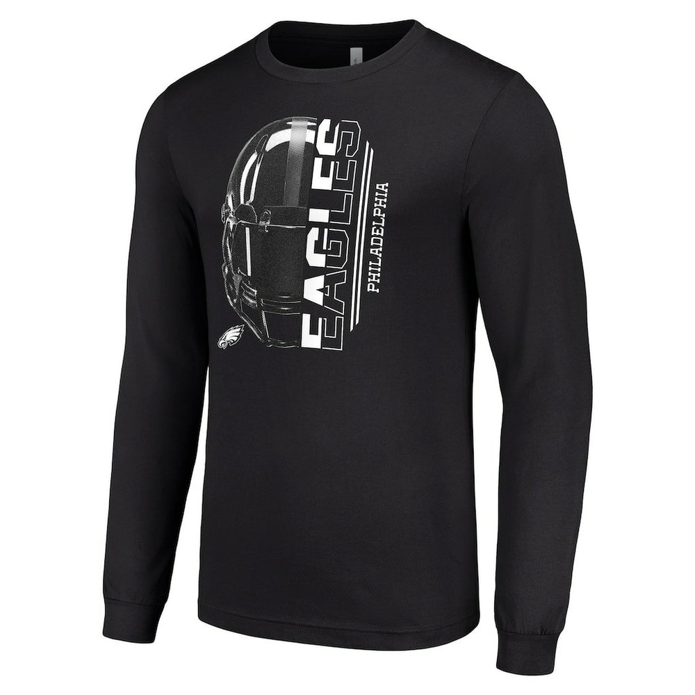 Philadelphia Eagles Starter Half Helmet Logo Long Sleeve T-Shirt - Black for sale