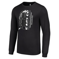 Philadelphia Eagles Starter Half Helmet Logo Long Sleeve T-Shirt - Black for sale