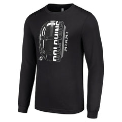 Miami Dolphins Starter Half Helmet Logo Long Sleeve T-Shirt - Black cheap