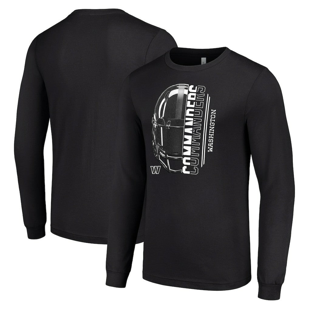Washington Commanders Starter Half Helmet Logo Long Sleeve T-Shirt - Black cheap