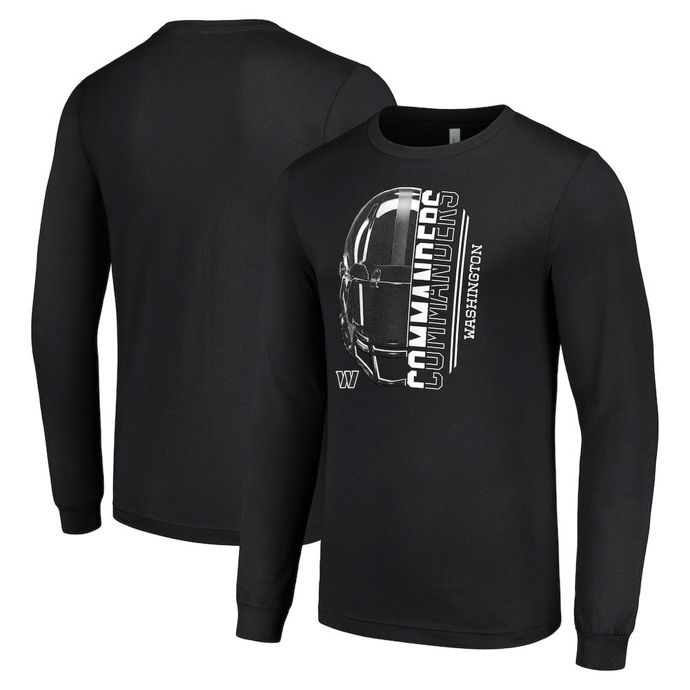 Washington Commanders Starter Half Helmet Logo Long Sleeve T-Shirt - Black cheap