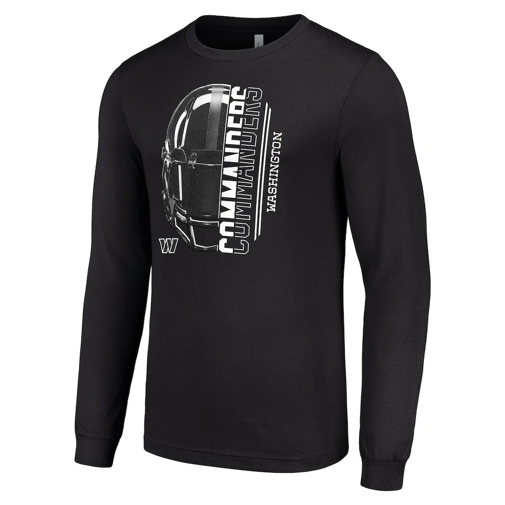 Washington Commanders Starter Half Helmet Logo Long Sleeve T-Shirt - Black cheap