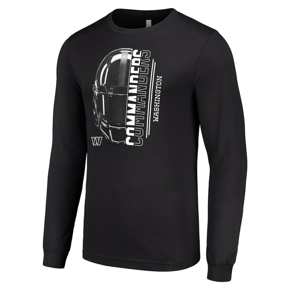 Washington Commanders Starter Half Helmet Logo Long Sleeve T-Shirt - Black cheap