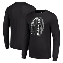 Baltimore Ravens Starter Half Helmet Logo Long Sleeve T-Shirt - Black sale
