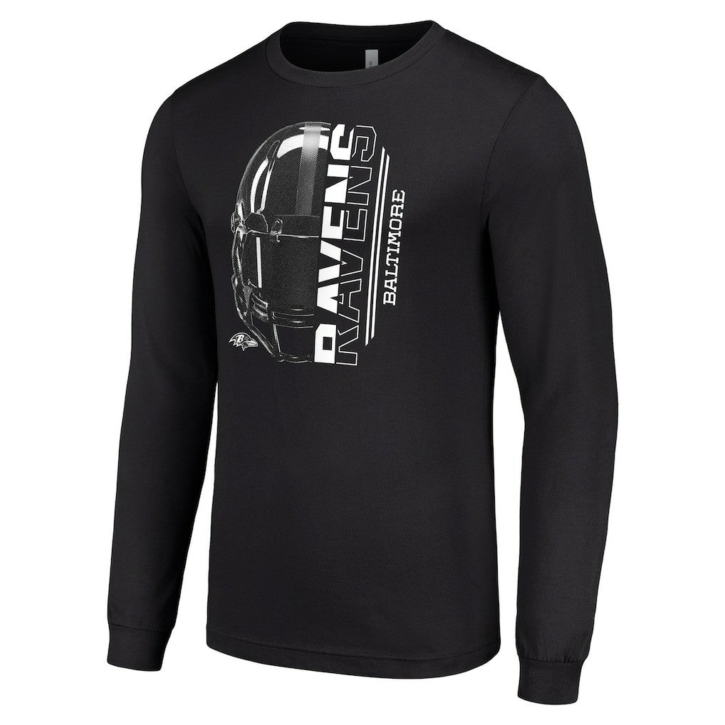 Baltimore Ravens Starter Half Helmet Logo Long Sleeve T-Shirt - Black sale