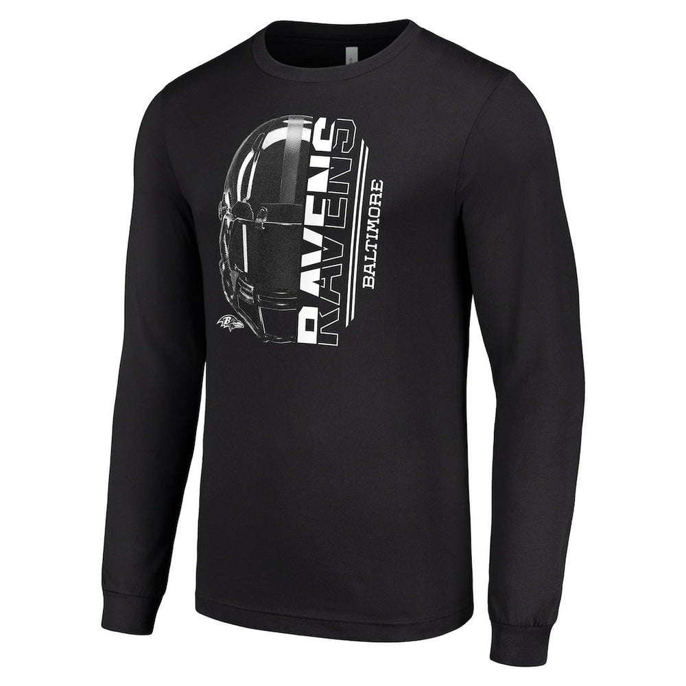 Baltimore Ravens Starter Half Helmet Logo Long Sleeve T-Shirt - Black sale