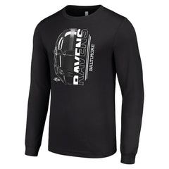 Baltimore Ravens Starter Half Helmet Logo Long Sleeve T-Shirt - Black sale
