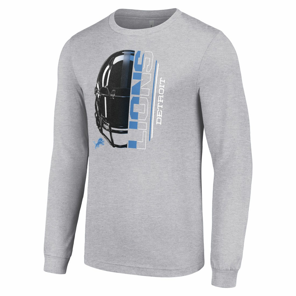 Detroit Lions Starter Half Helmet Logo Long Sleeve Heathered T-Shirt - Heather Gray outlet