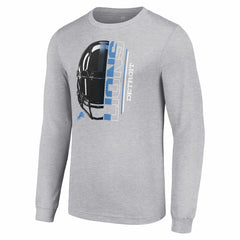Detroit Lions Starter Half Helmet Logo Long Sleeve Heathered T-Shirt - Heather Gray outlet