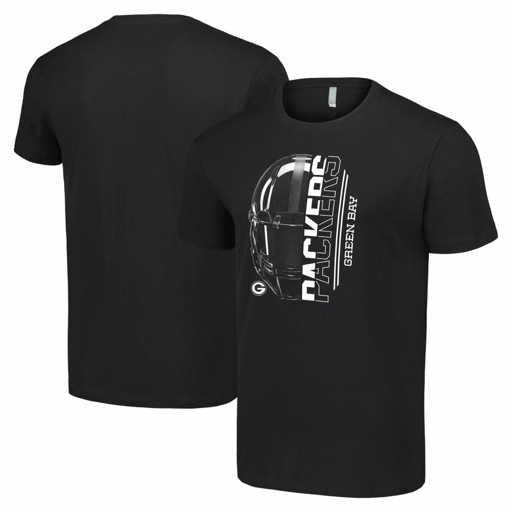 Green Bay Packers Starter Half Helmet Logo T-Shirt - Black discount
