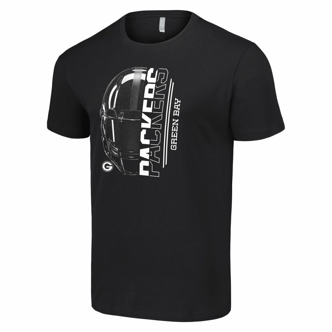 Green Bay Packers Starter Half Helmet Logo T-Shirt - Black discount