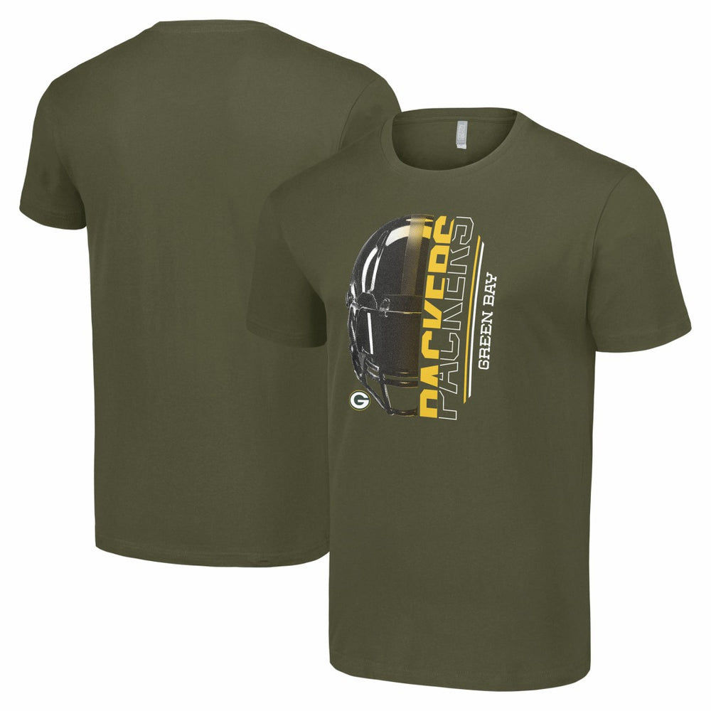 Green Bay Packers Starter Half Helmet Logo T-Shirt - Olive online