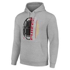 Kansas City Chiefs Starter Unisex Half Helmet Logo Pullover Hoodie - Heather Gray for sale