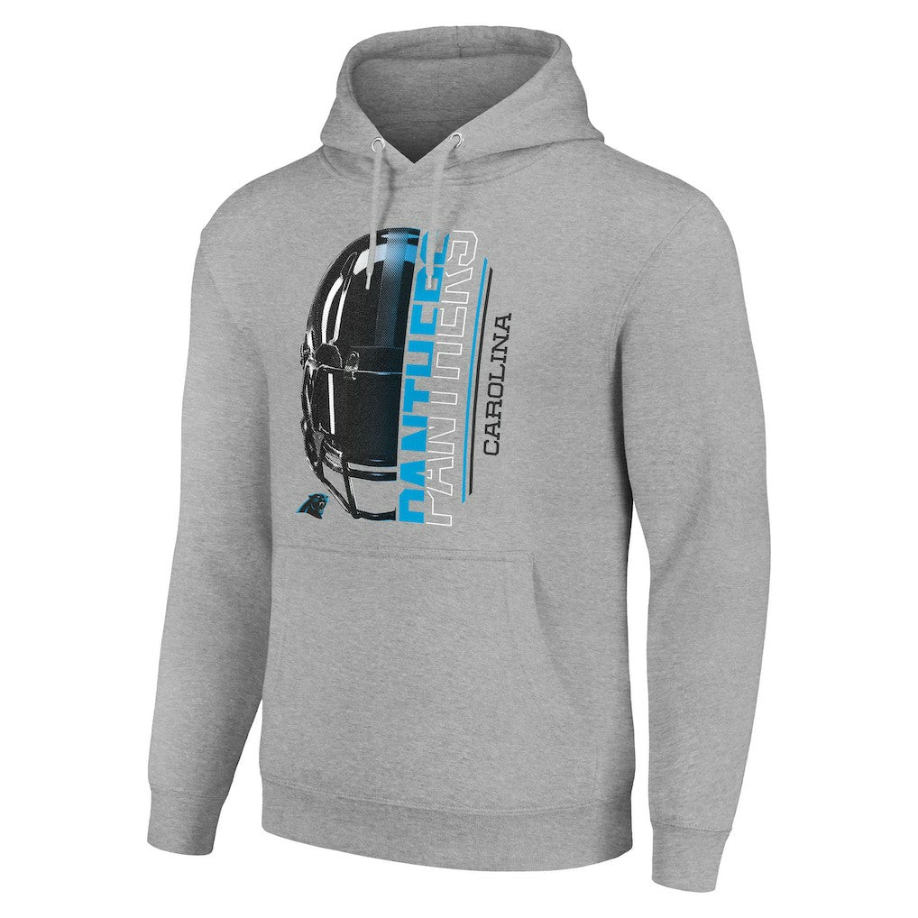Carolina Panthers Starter Unisex Half Helmet Logo Pullover Hoodie - Heather Gray outlet