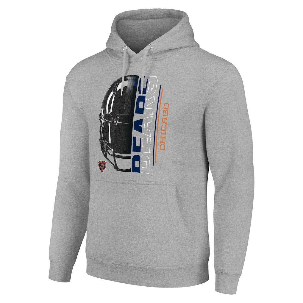 Chicago Bears Starter Unisex Half Helmet Logo Pullover Hoodie - Heather Gray on sale