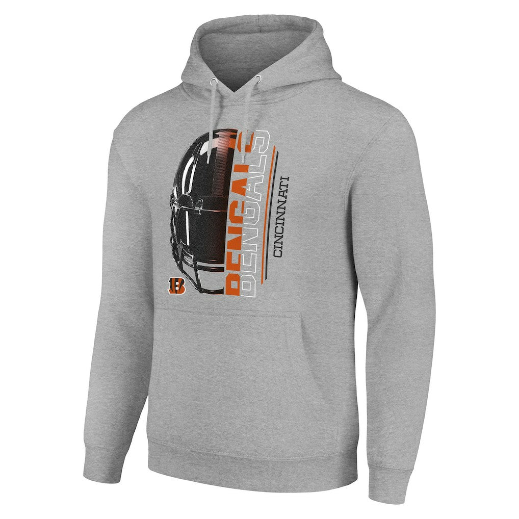 Cincinnati Bengals Starter Unisex Half Helmet Logo Pullover Hoodie - Heather Gray sale