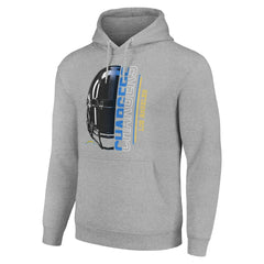 Los Angeles Chargers Starter Unisex Half Helmet Logo Pullover Hoodie - Heather Gray on sale