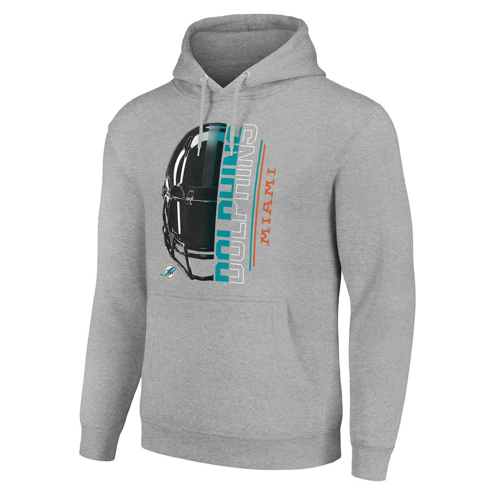 Miami Dolphins Starter Unisex Half Helmet Logo Pullover Hoodie - Heather Gray outlet