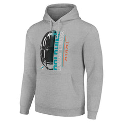 Miami Dolphins Starter Unisex Half Helmet Logo Pullover Hoodie - Heather Gray outlet