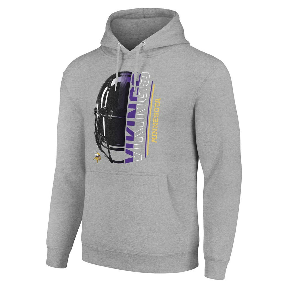 Minnesota Vikings Starter Unisex Half Helmet Logo Pullover Hoodie - Heather Gray outlet